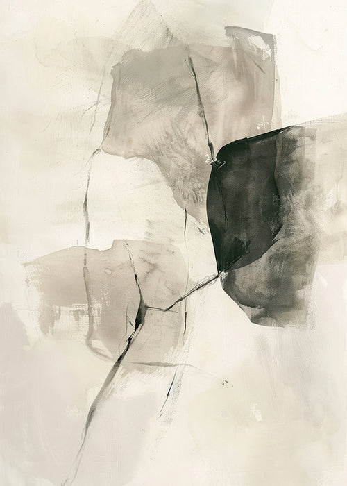 Quadro abstrato em tinta e vazios suaves