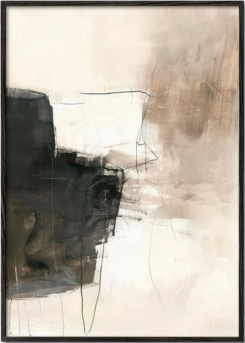 Obra abstrata com bloco escuro – Black Frame
