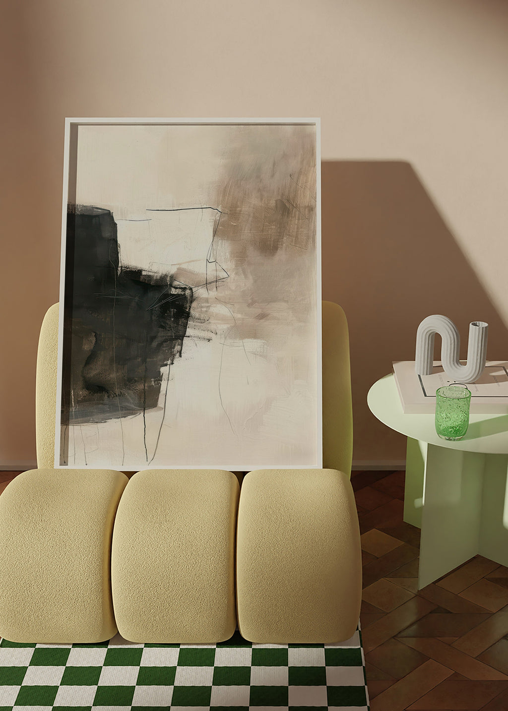 Obra abstrata com bloco escuro – Product2