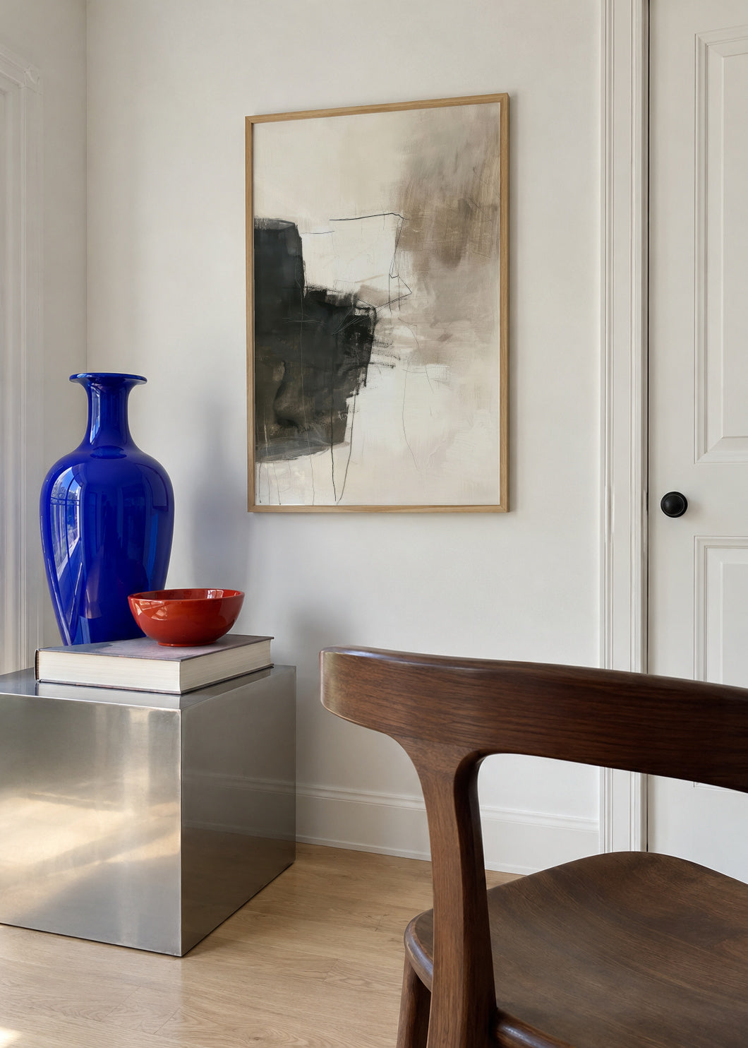 Charcoal Shadows - Framed poster in an interior