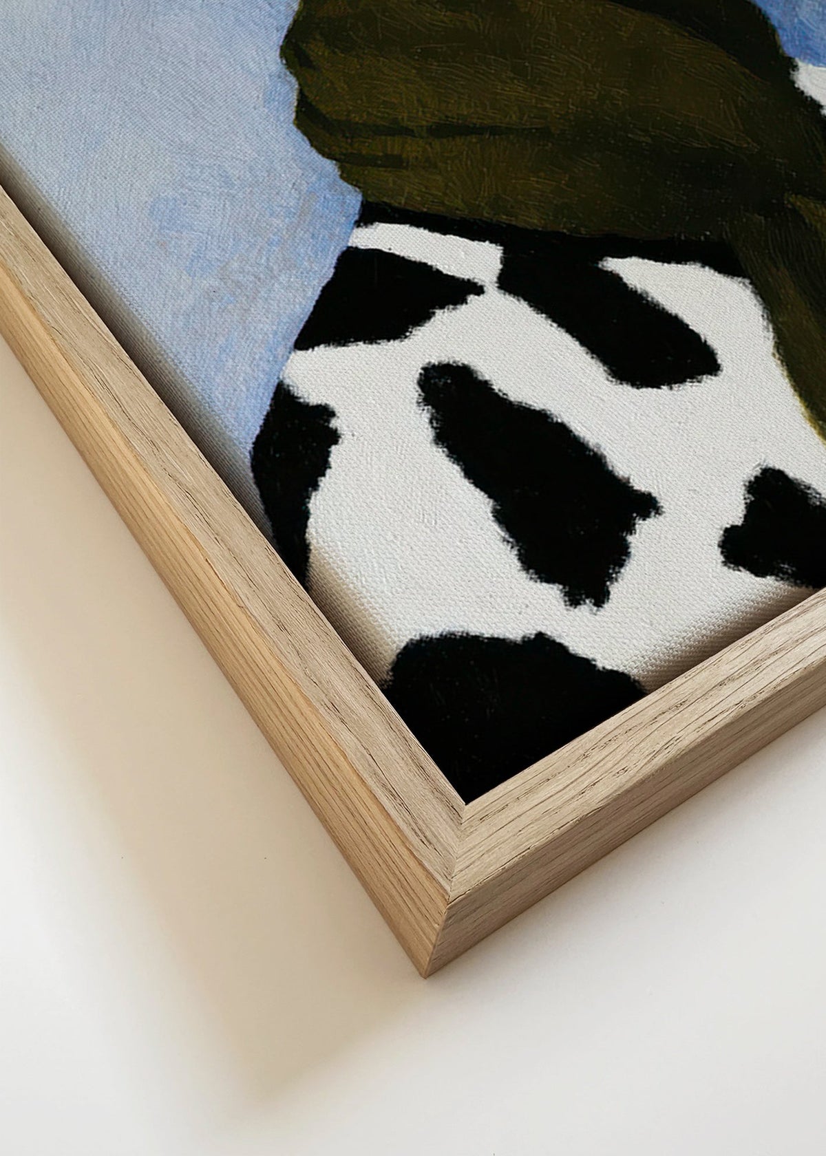 Ilustração de retrato com padrão vaca – Canvas detail