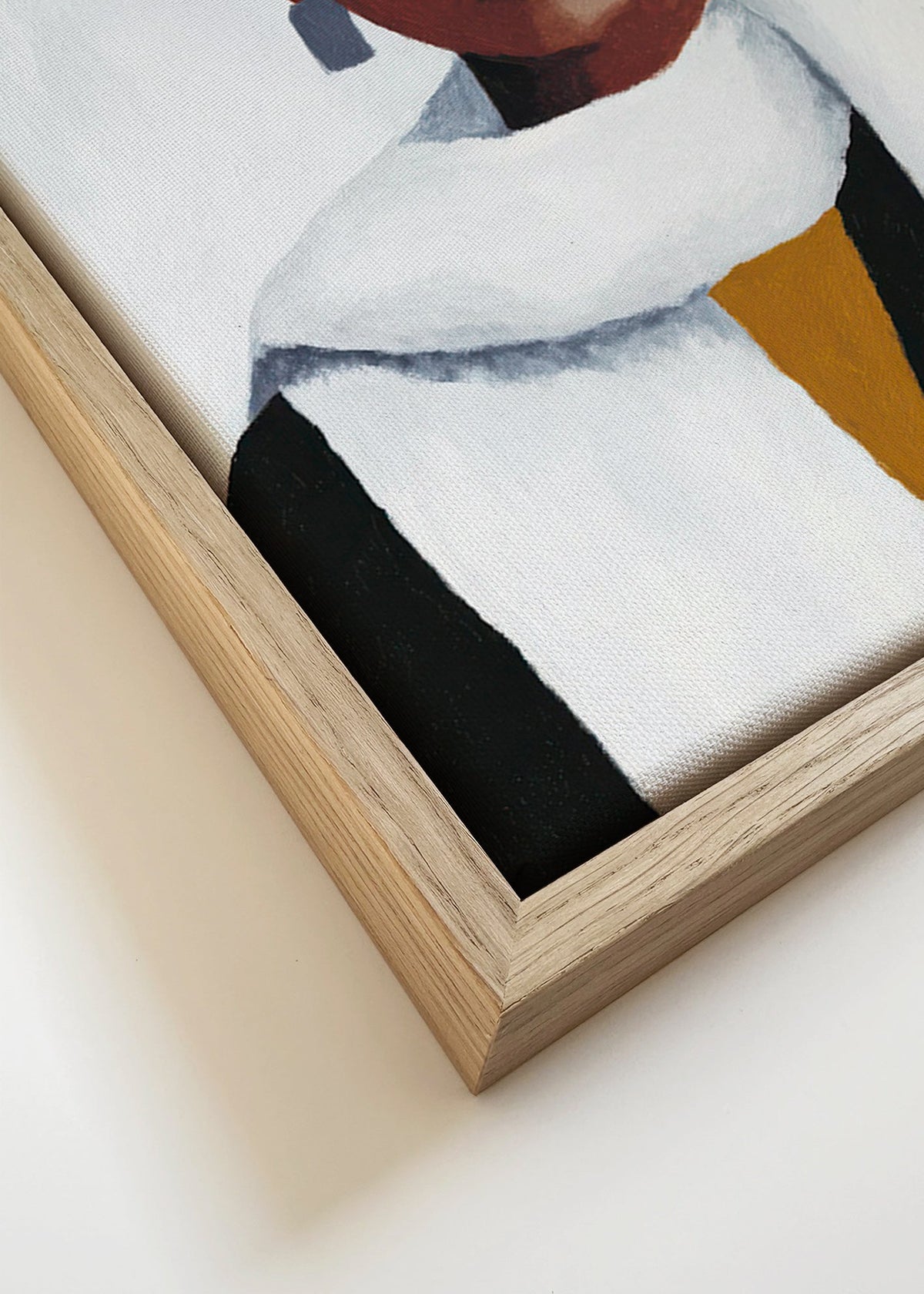 Ilustração retrato feminino com echarpe branca – Canvas detail