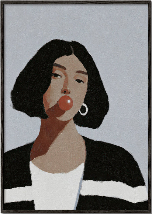 Ilustração retrato feminino com pastilha – Black Frame