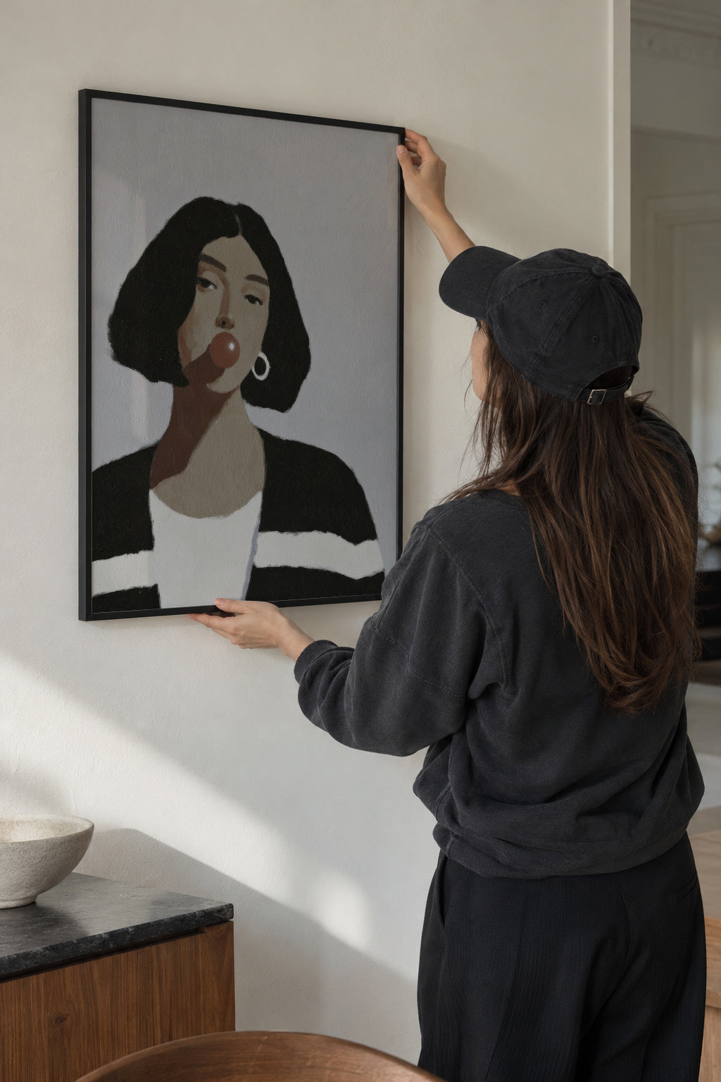 Striped Shirt Study - Framed poster in an interior