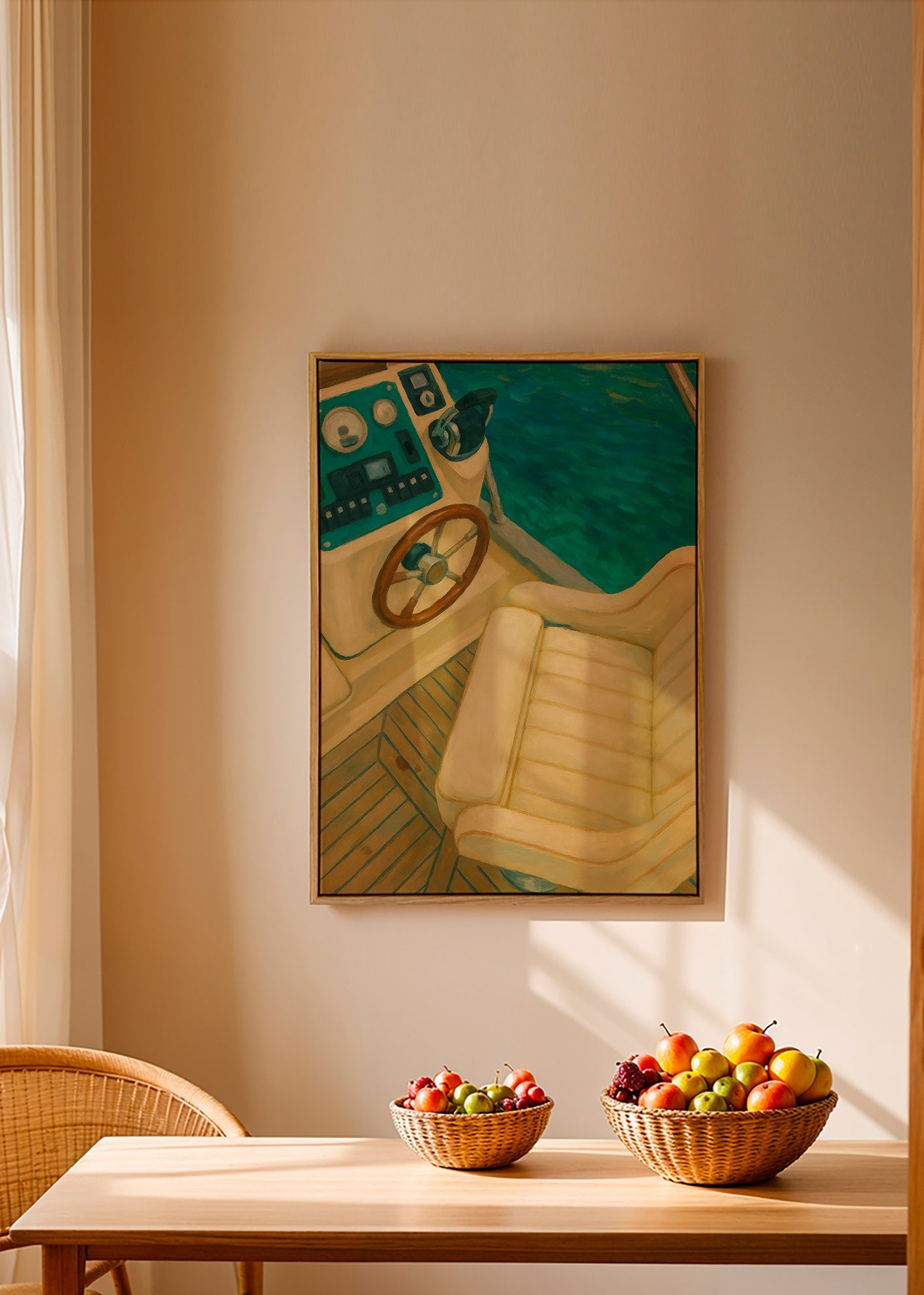 Arte paisagística com leme e mar turquesa – Canvas2