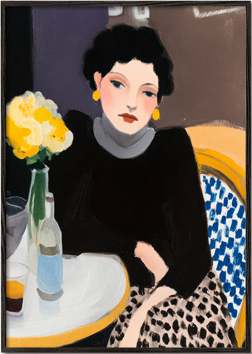 Arte para cozinha: retrato no café – Black Frame
