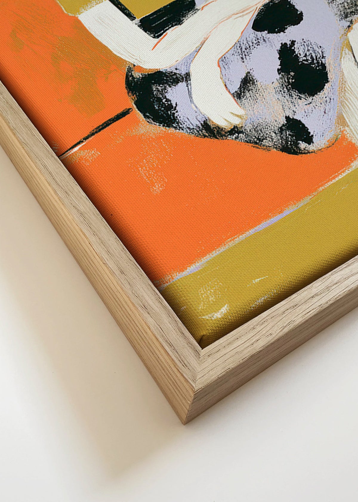 Ilustração mulher no sofá laranja – Canvas detail