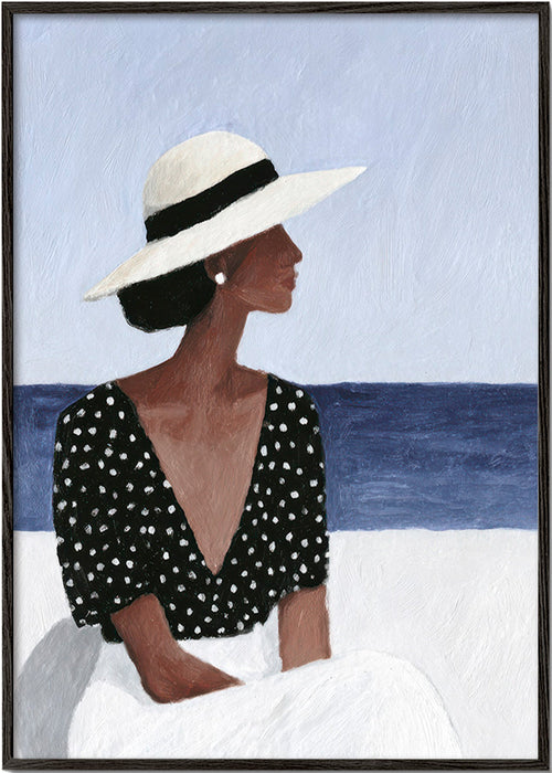 Ilustração de mulher com chapéu – Black Frame