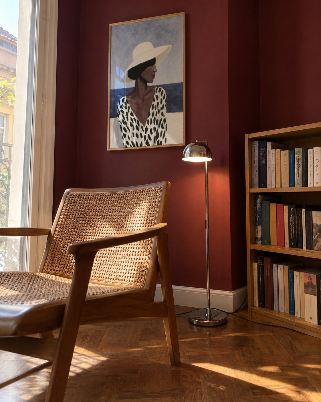 Polka Dot Breeze - Framed poster in an interior