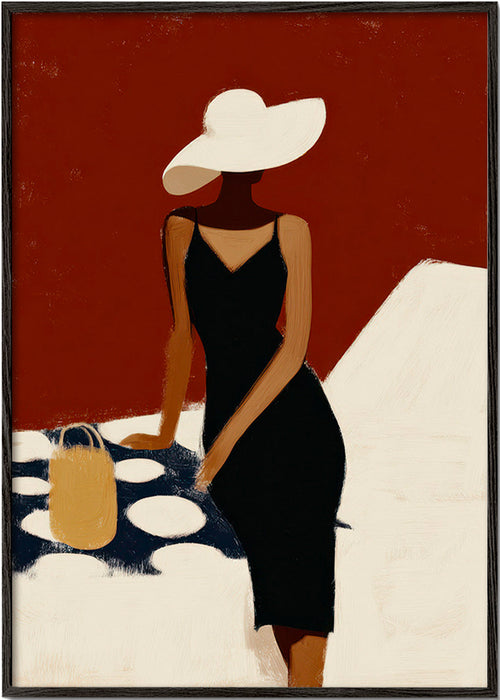 Ilustração elegante de figura com vestido preto – Black Frame