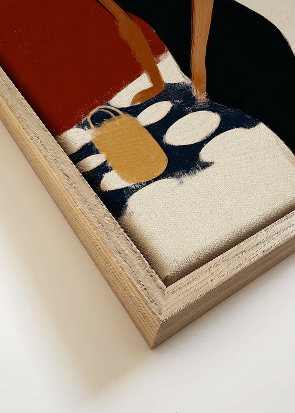 Ilustração elegante de figura com vestido preto – Canvas detail
