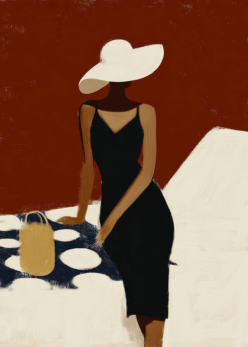 Ilustração elegante de figura com vestido preto
