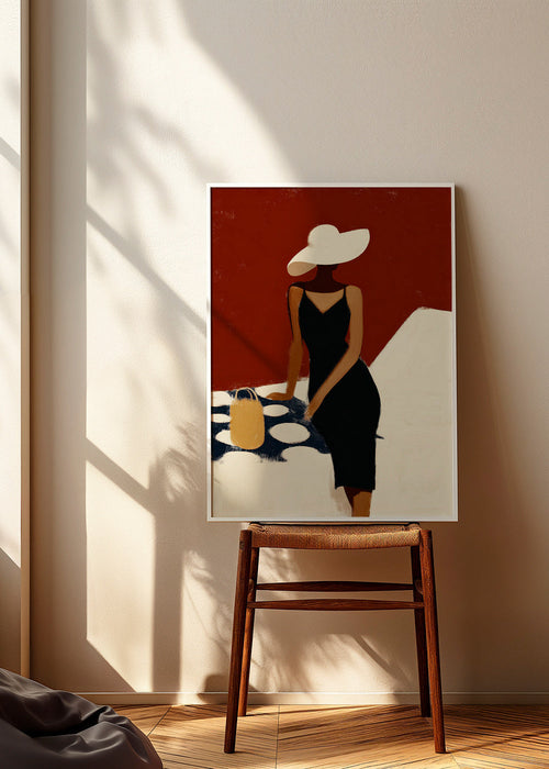 Ilustração elegante de figura com vestido preto – Product1