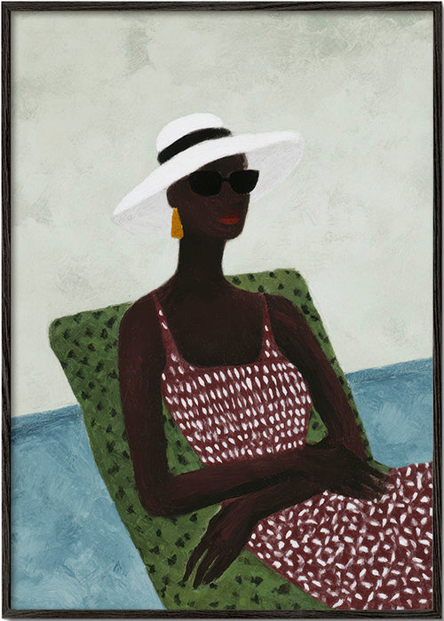 Ilustração elegante de figura reclinada – Black Frame