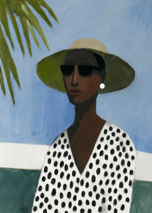 Estampa botânica retrato com palmeira