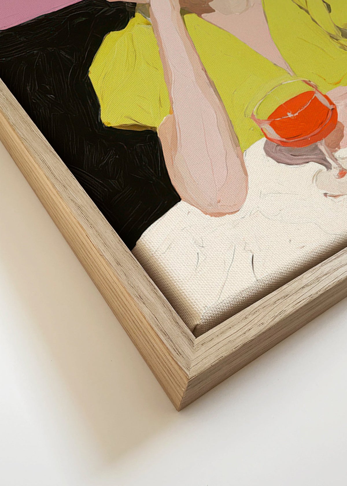 Ilustração retrato mulher com taça – Canvas detail
