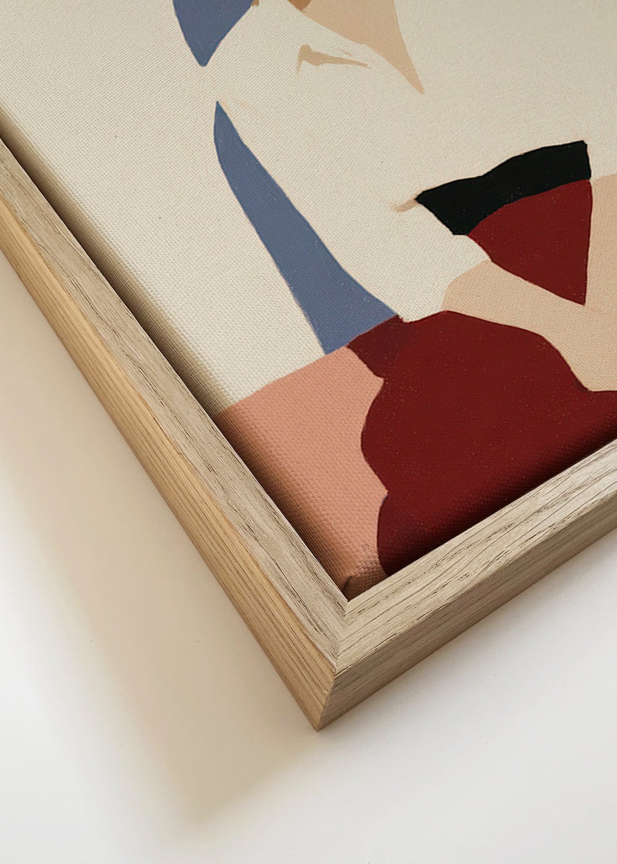 Figura sentada minimalista, pose serena – Canvas detail