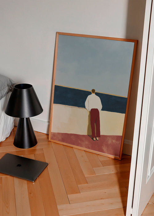 Quadro de paisagem com figura olhando o mar – Product1