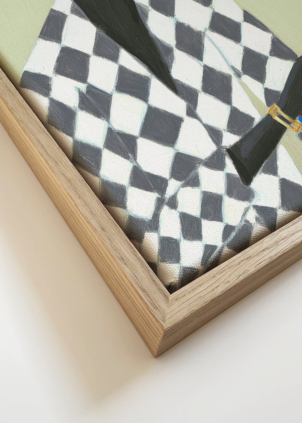 Quadro de cão com xícara de café – Canvas detail