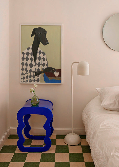 Quadro de cão com xícara de café – Product1