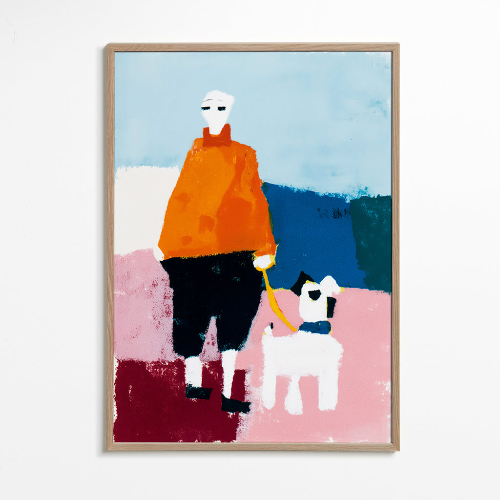 Ilustração passeio matutino com cão – Oak Frame