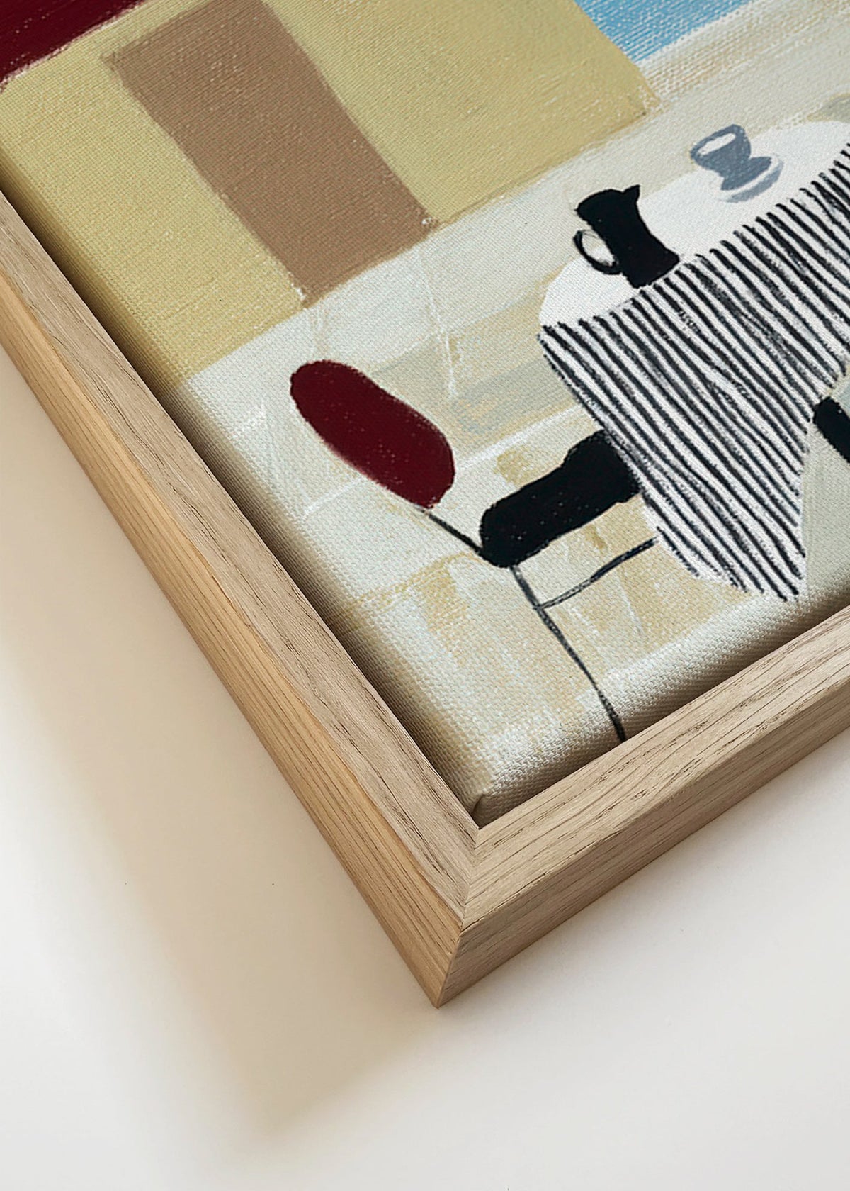 Arte para cozinha: mesa de terraço sob toldo vermelho – Canvas detail