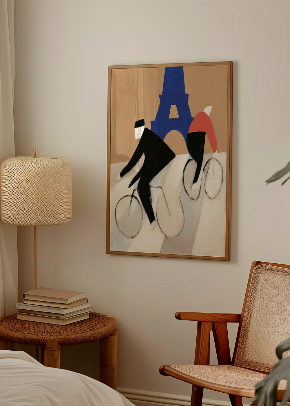Quadro de cidade com ciclistas e Torre Eiffel – Product3