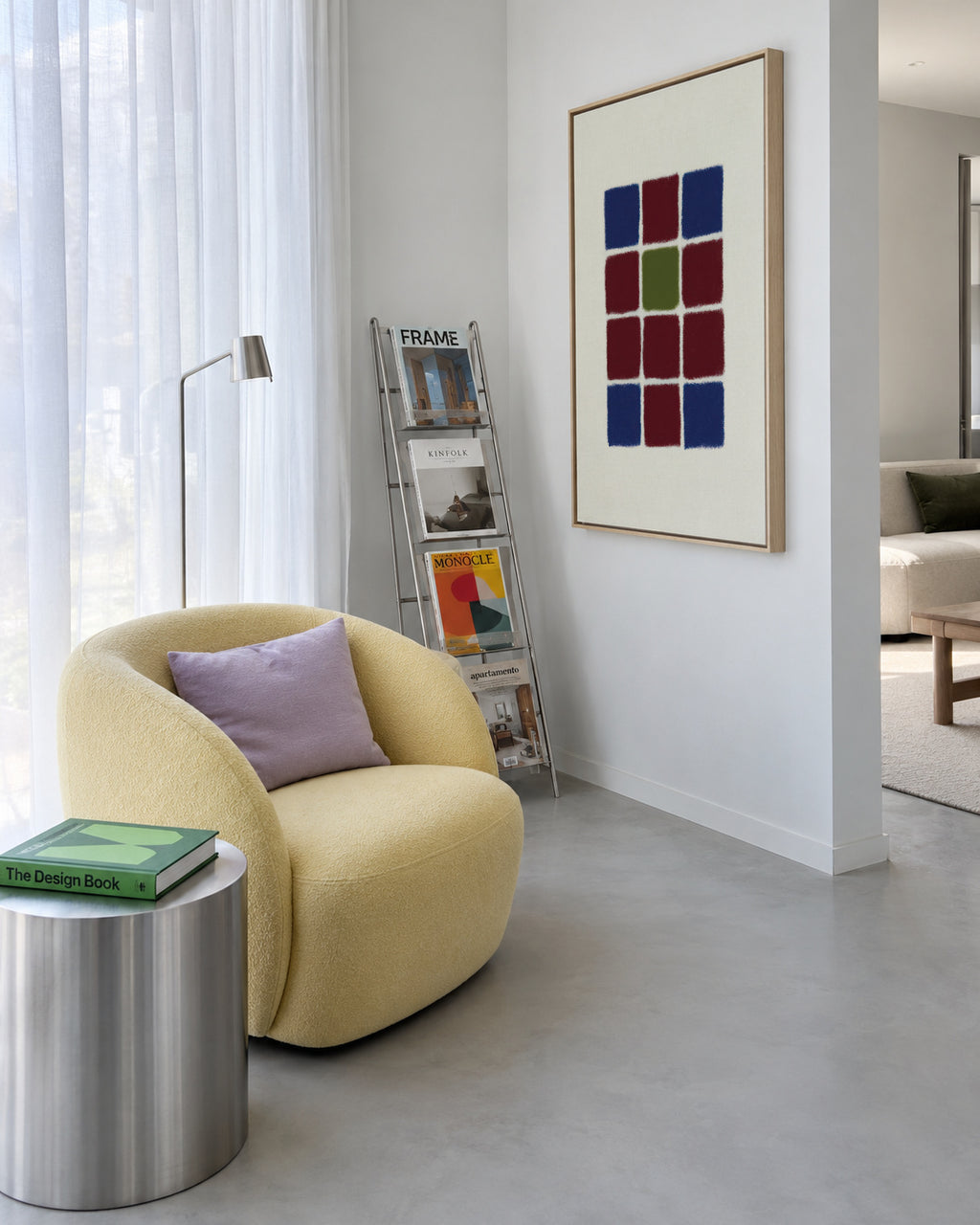 Mosaic Grid - Framed canvas in an interior
