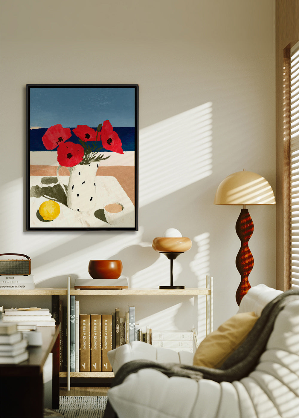 Estampa botânica papoilas à beira-mar – Canvas1