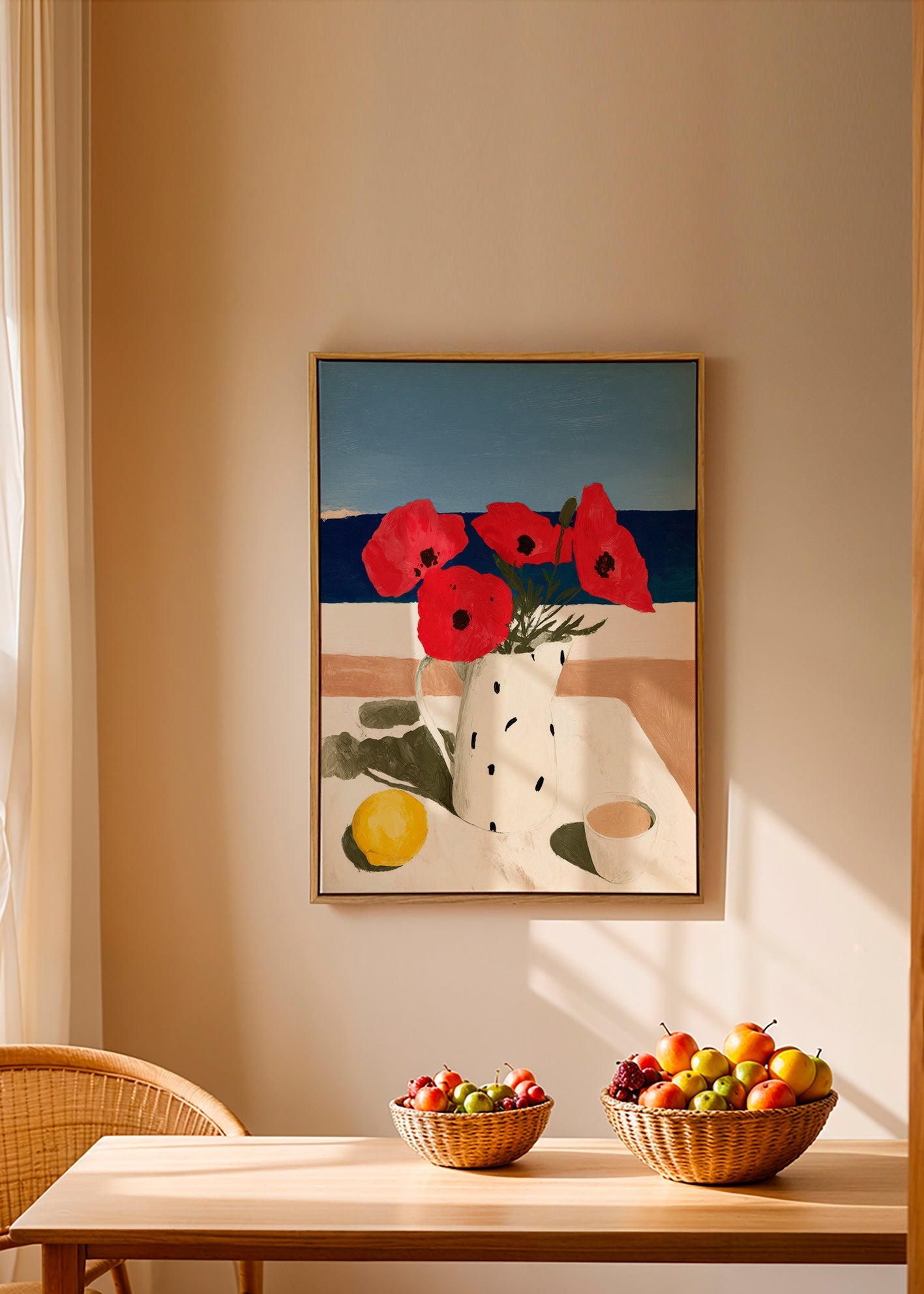 Estampa botânica papoilas à beira-mar – Canvas2