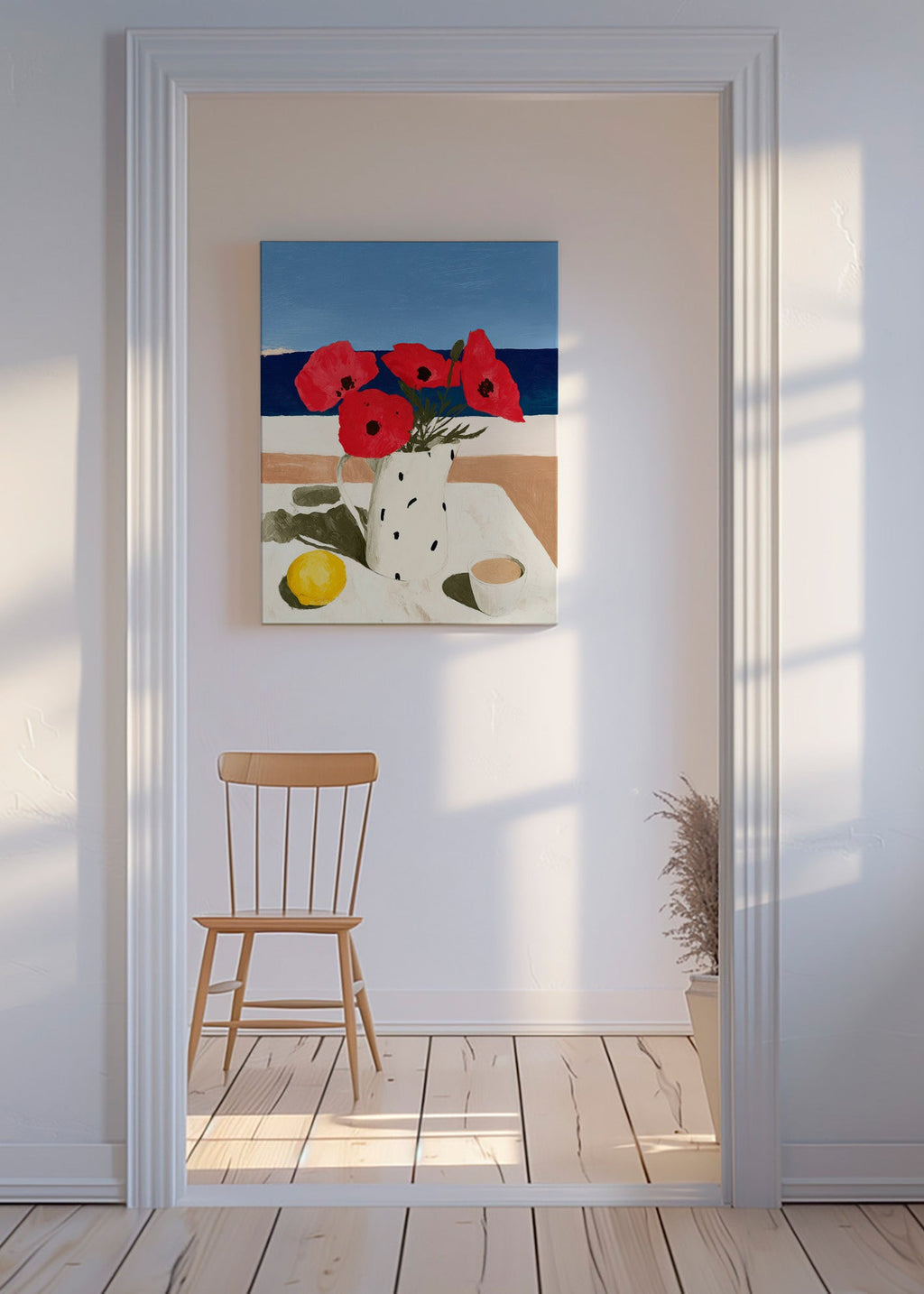 Estampa botânica papoilas à beira-mar – Canvas