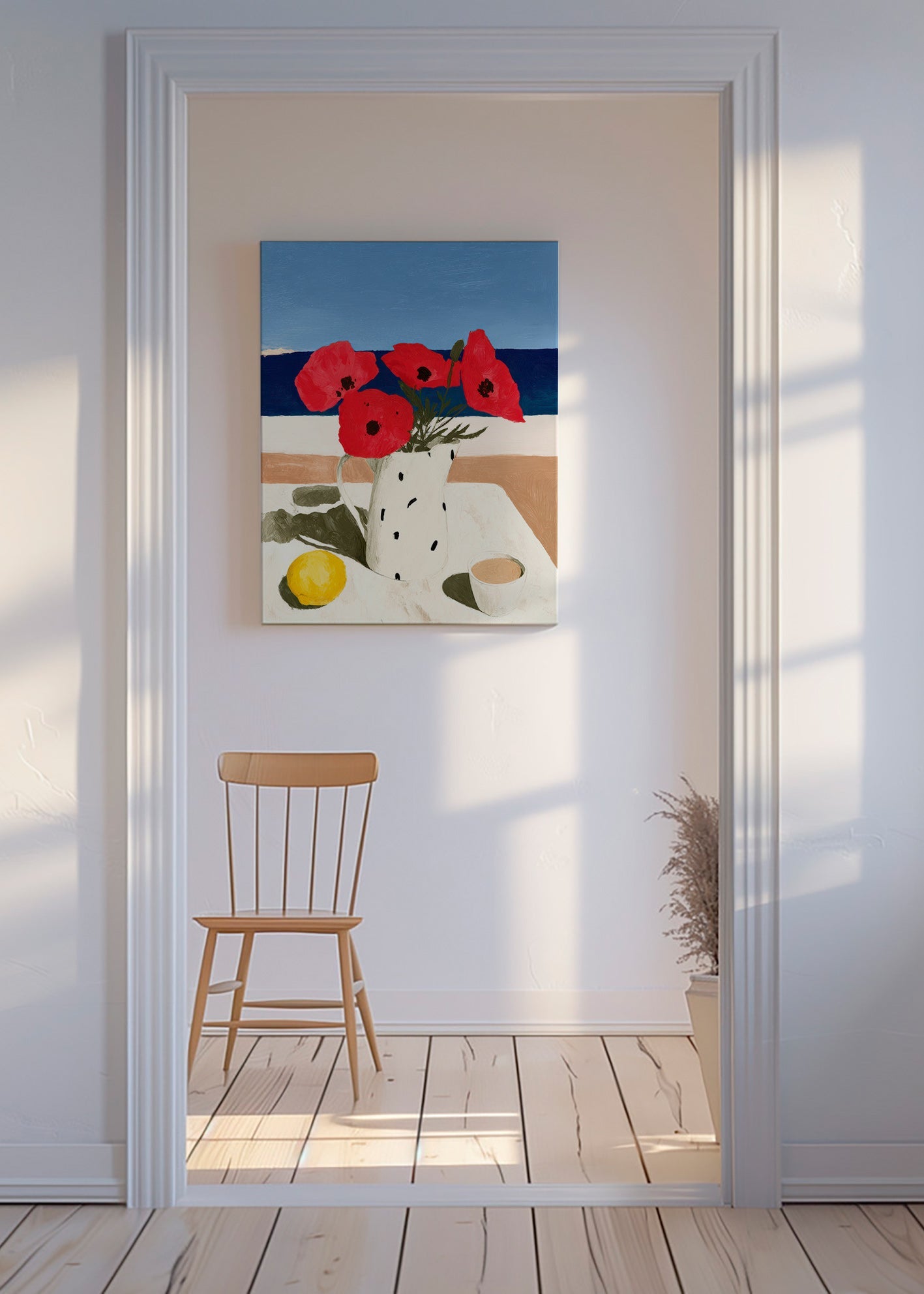 Estampa botânica papoilas à beira-mar – Canvas