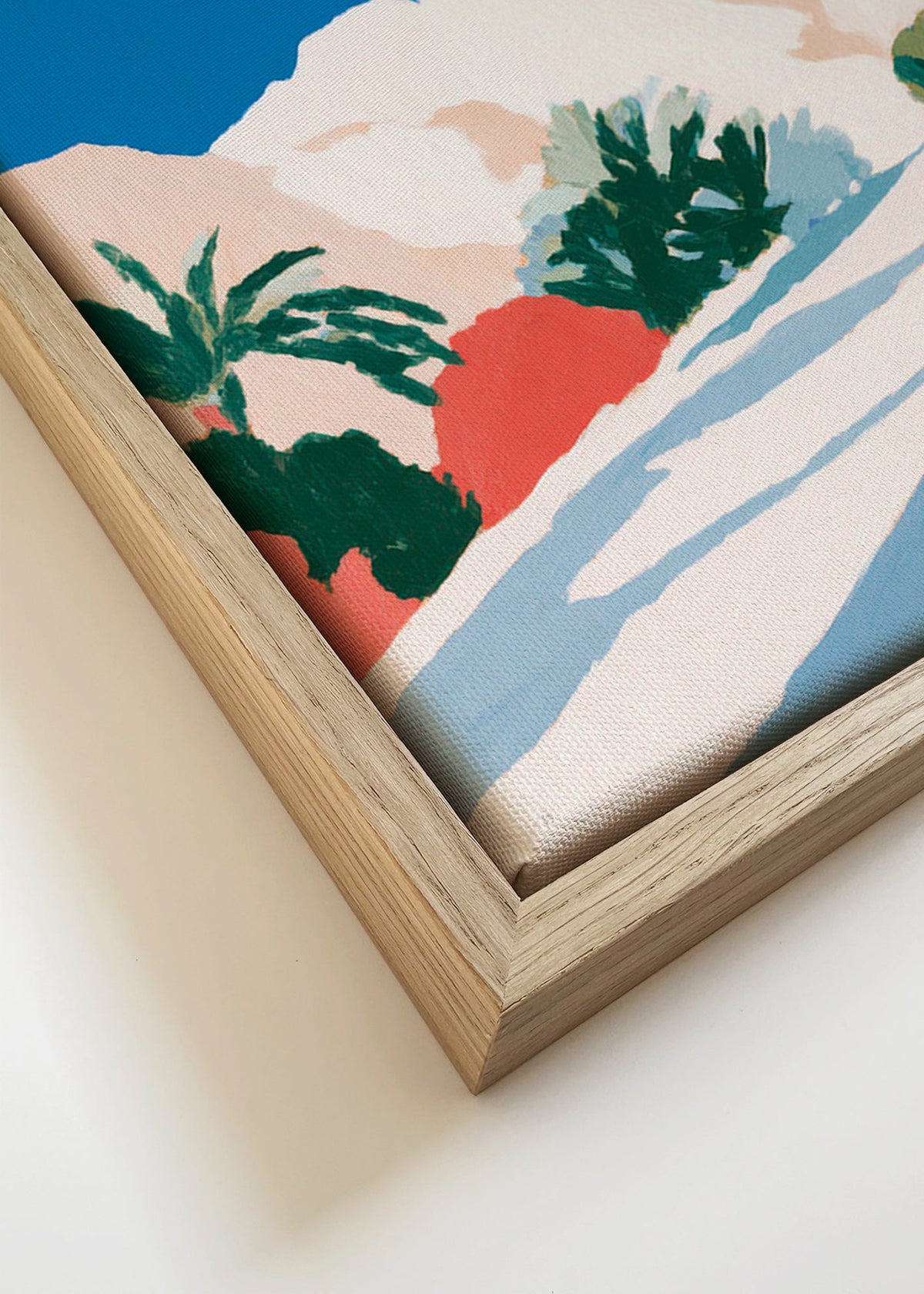 Estampa botânica com palmeiras e montanha – Canvas detail