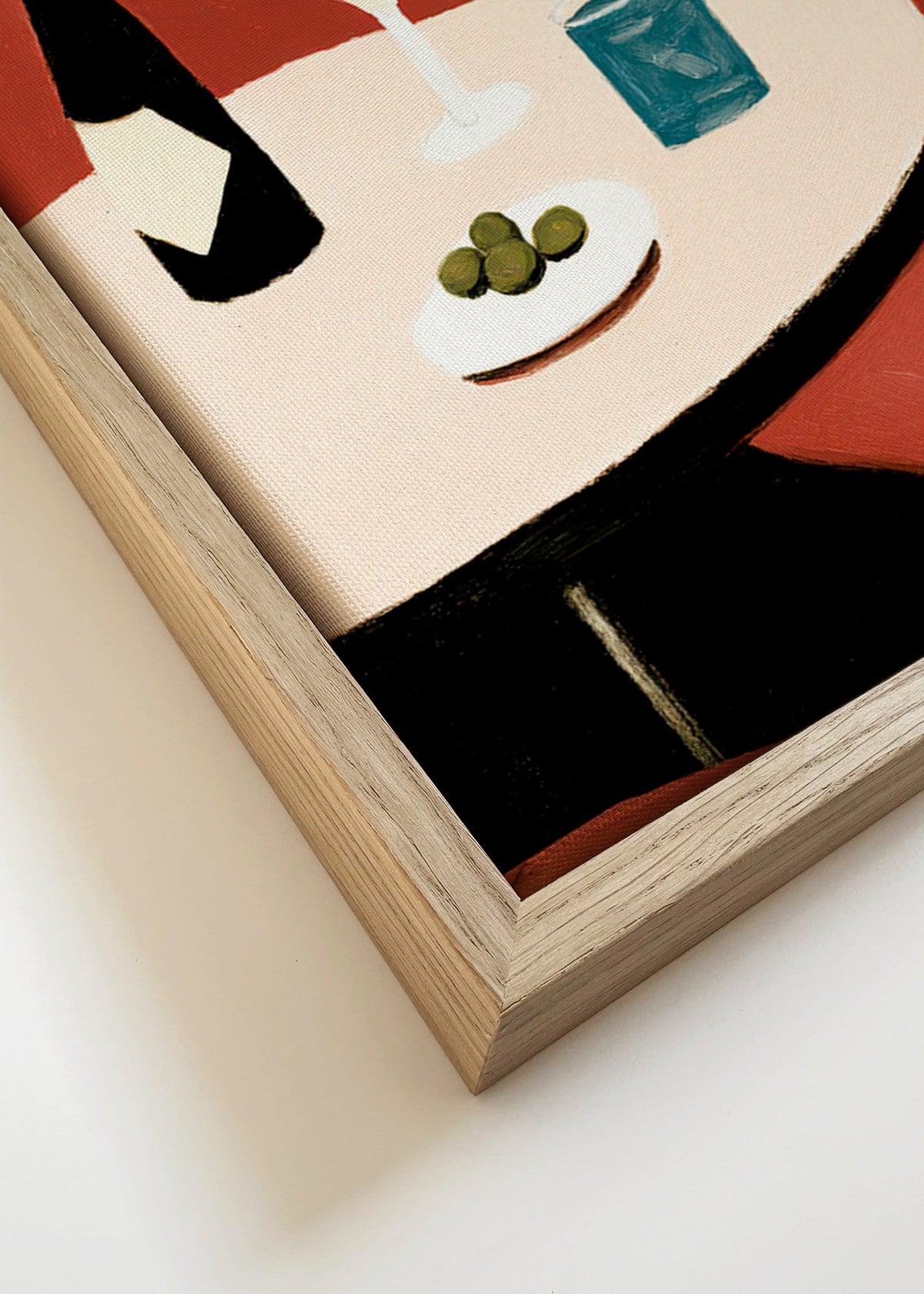 Arte para cozinha ilustração martini e azeitonas – Canvas detail