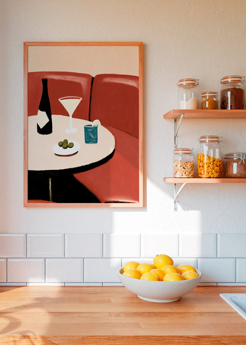 Arte para cozinha ilustração martini e azeitonas – Product1