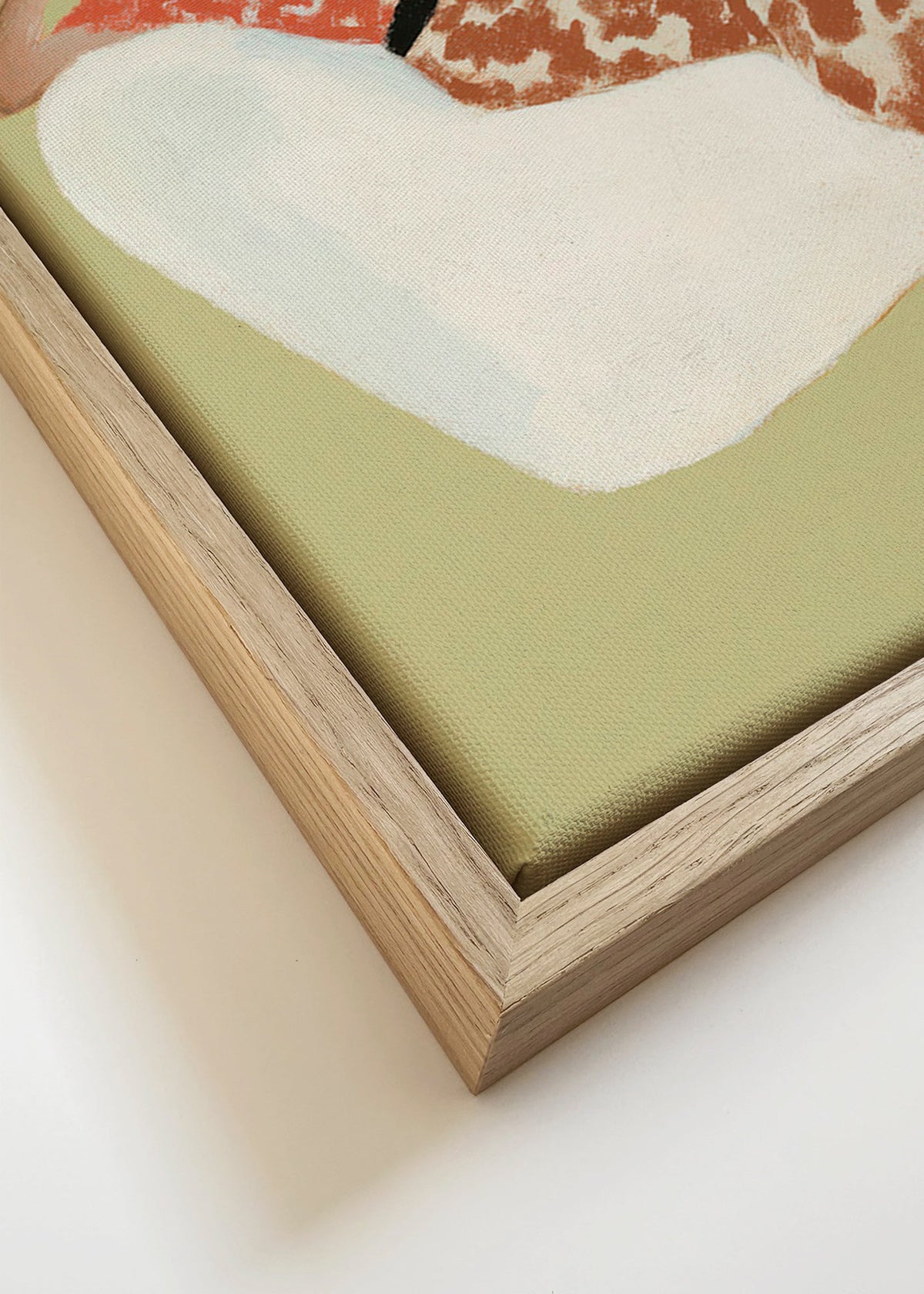 Ilustração de figura reclinada em poltrona branca – Canvas detail