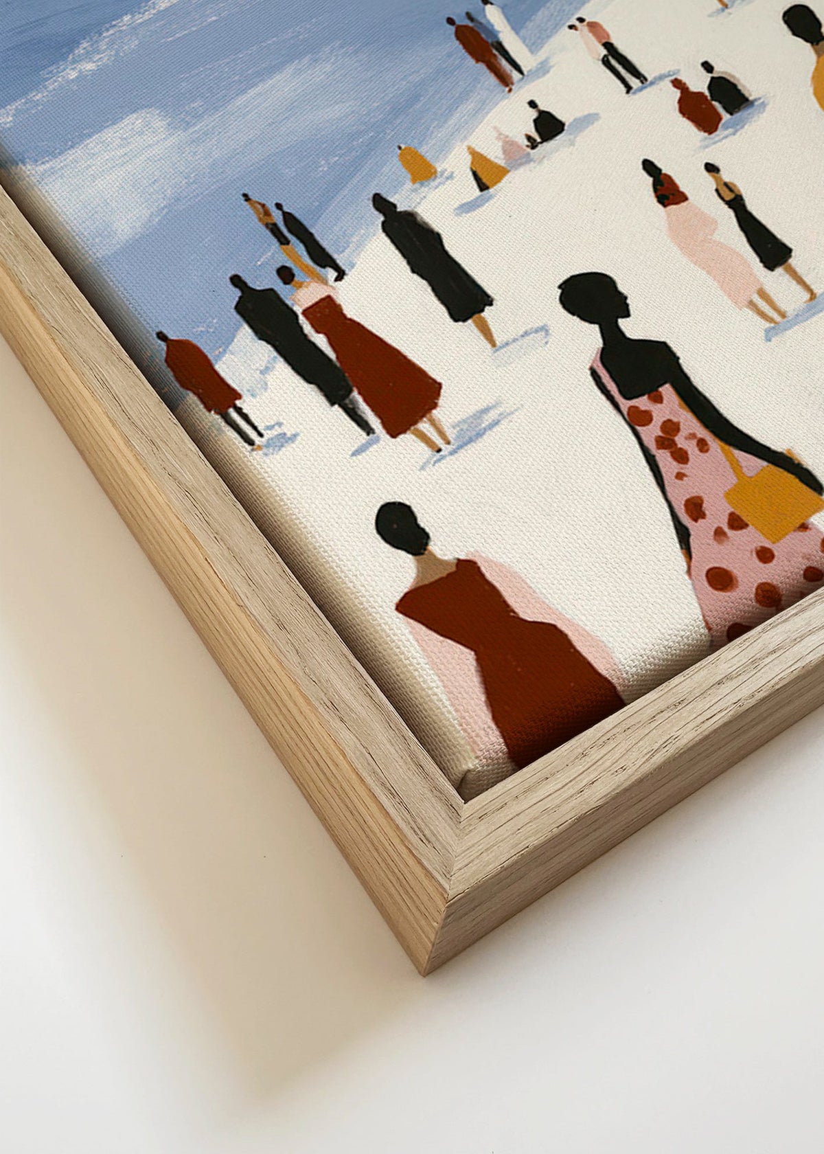 Arte paisagística: praia com figuras estilizadas – Canvas detail