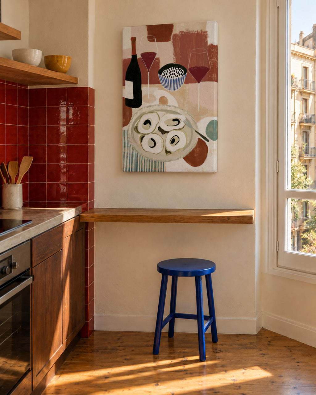 Oyster Lunch Club - Unframed canvas in an interior