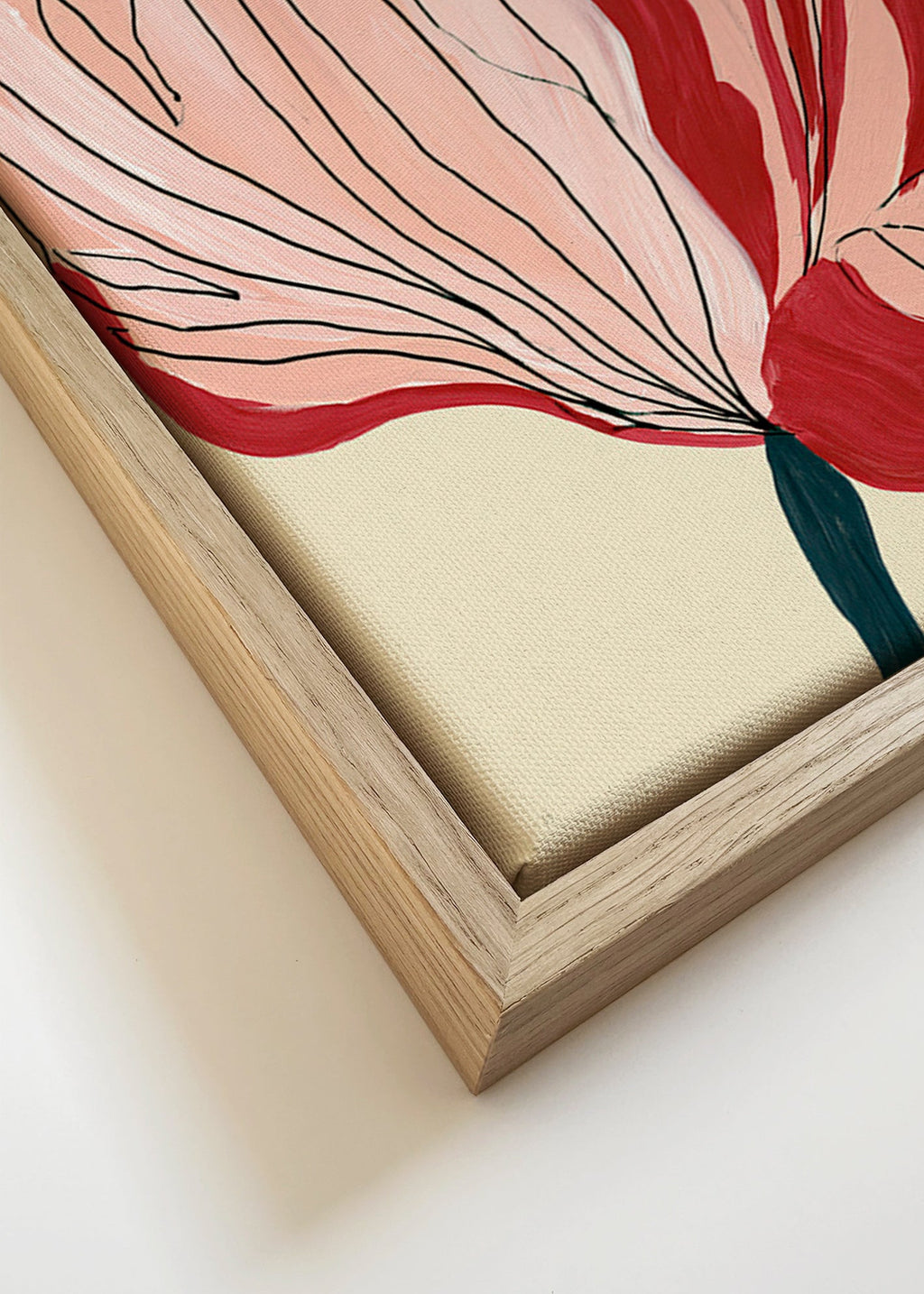 Estampa botânica pétalas escarlate – Canvas detail