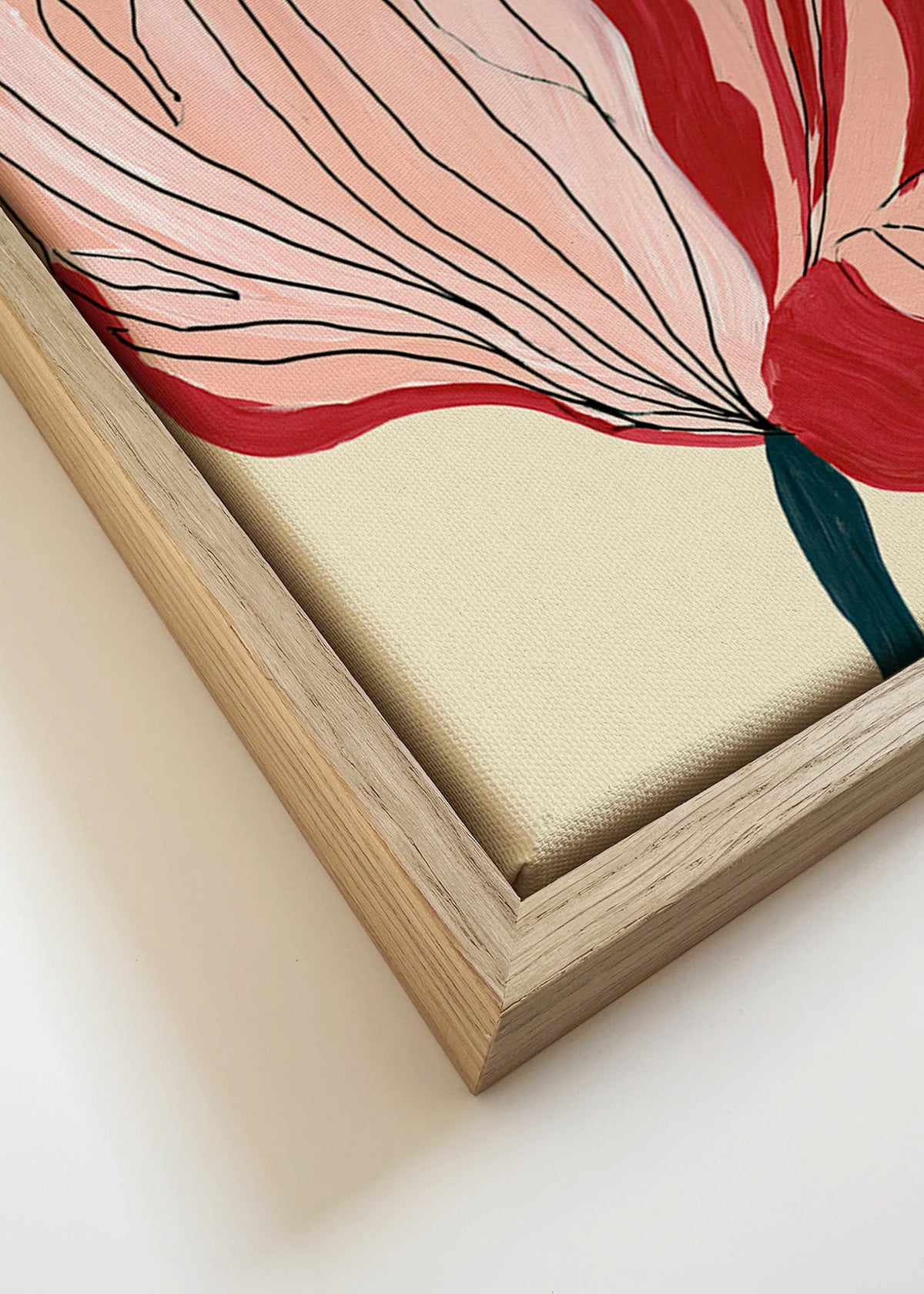 Estampa botânica pétalas escarlate – Canvas detail