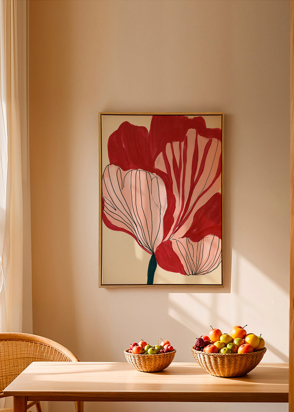Estampa botânica pétalas escarlate – Canvas1