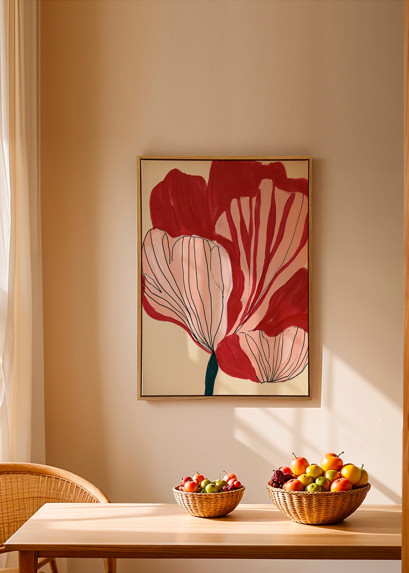 Estampa botânica pétalas escarlate – Canvas1