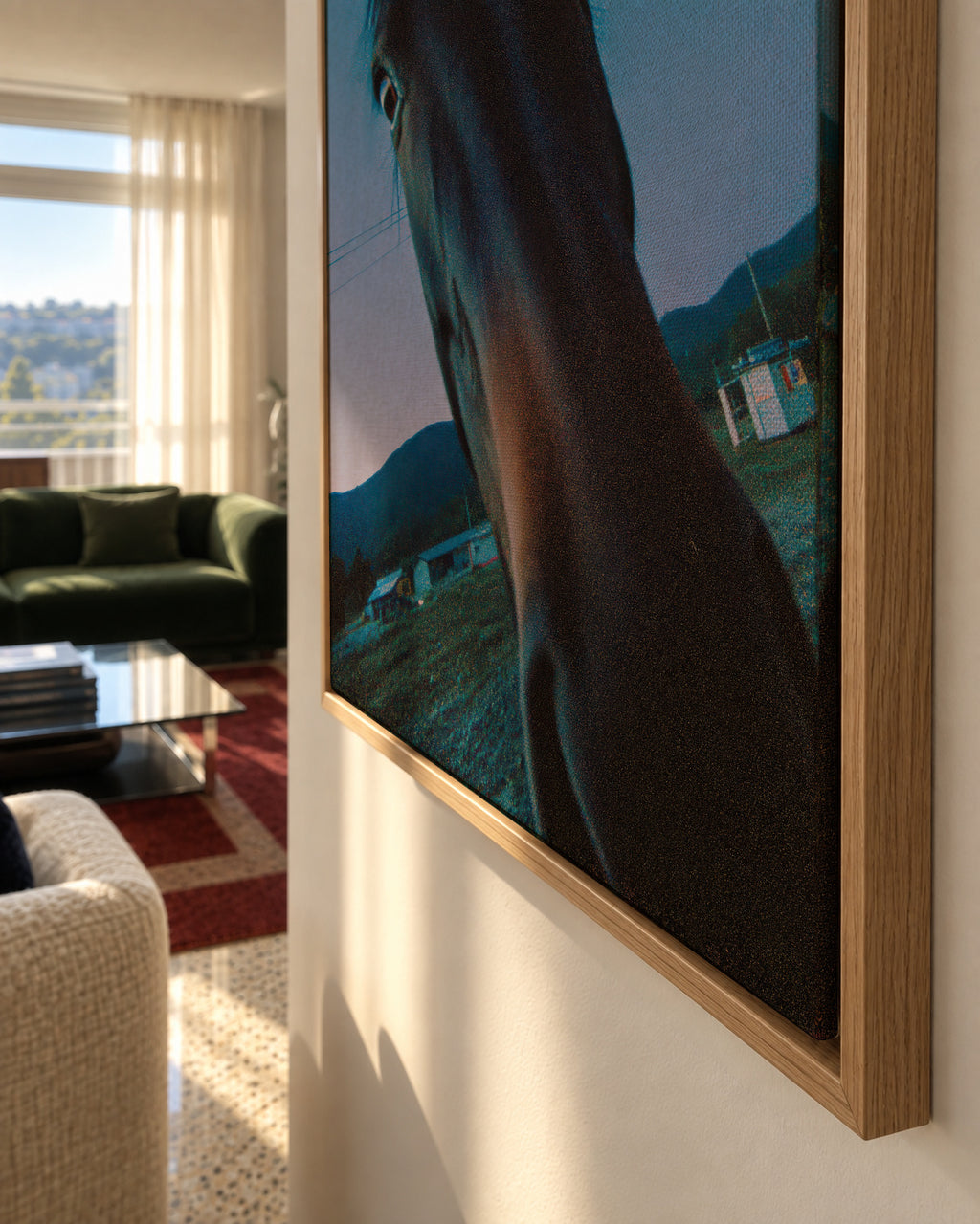 Midnight Horse - Framed canvas detail