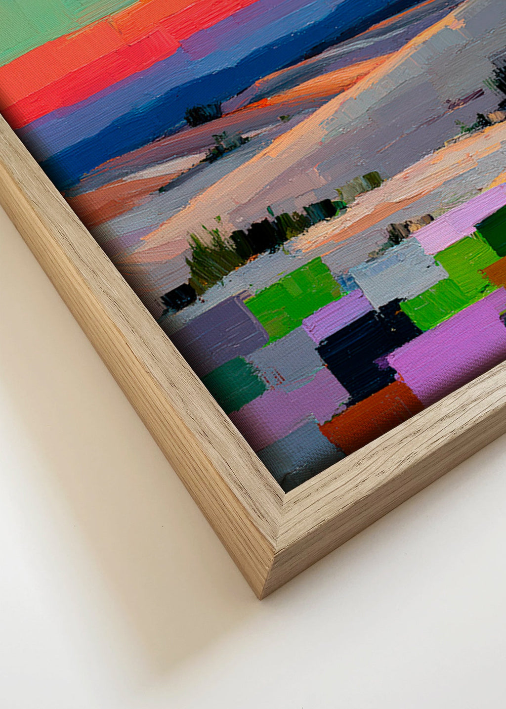 Paisagem colorfield com lua