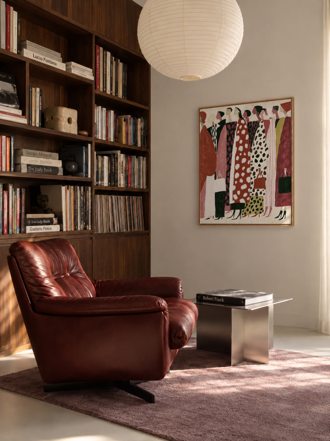 The Fashion Crowd - Framed canvas in an interior