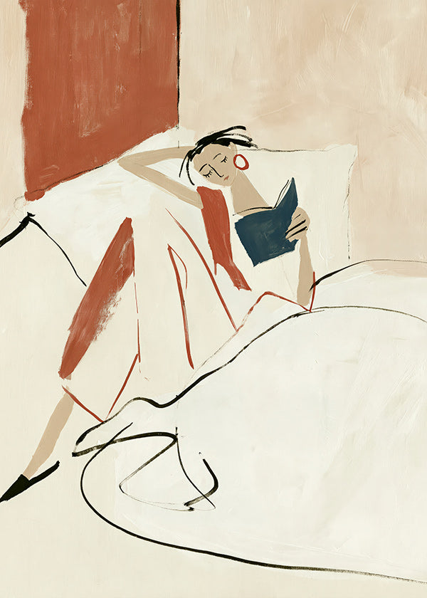 Ilustração mulher lendo