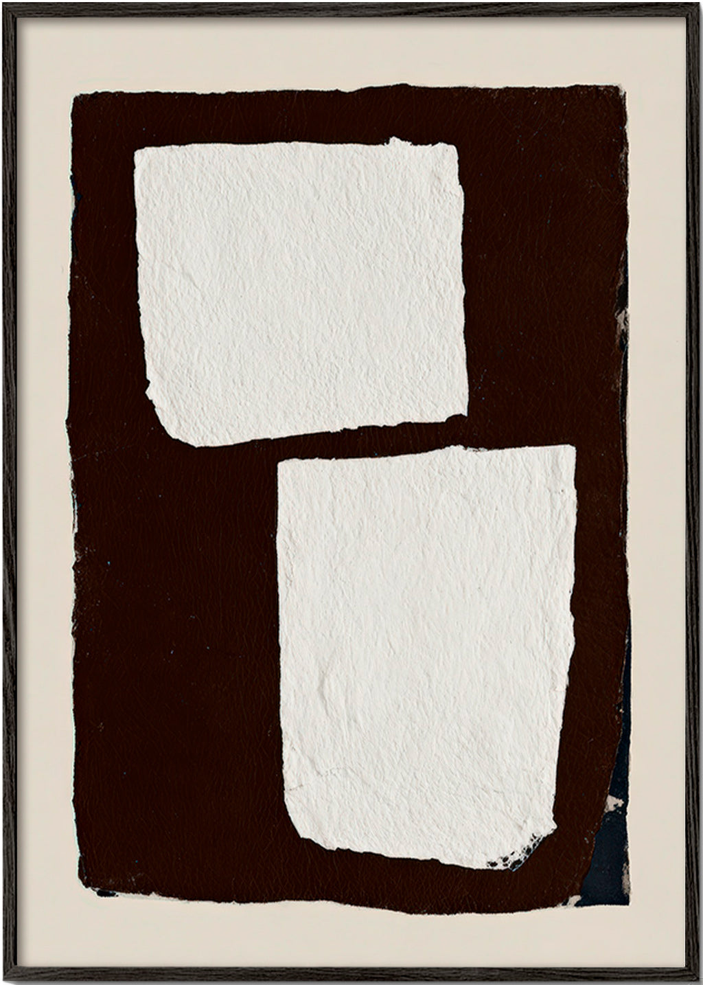 Arte abstrato mocha com blocos brancos