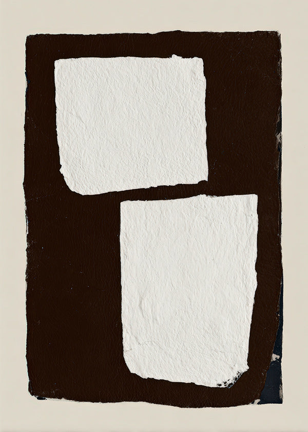 Arte abstrato mocha com blocos brancos