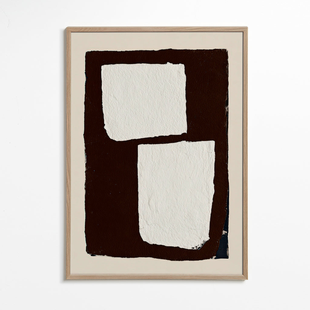 Arte abstrato mocha com blocos brancos