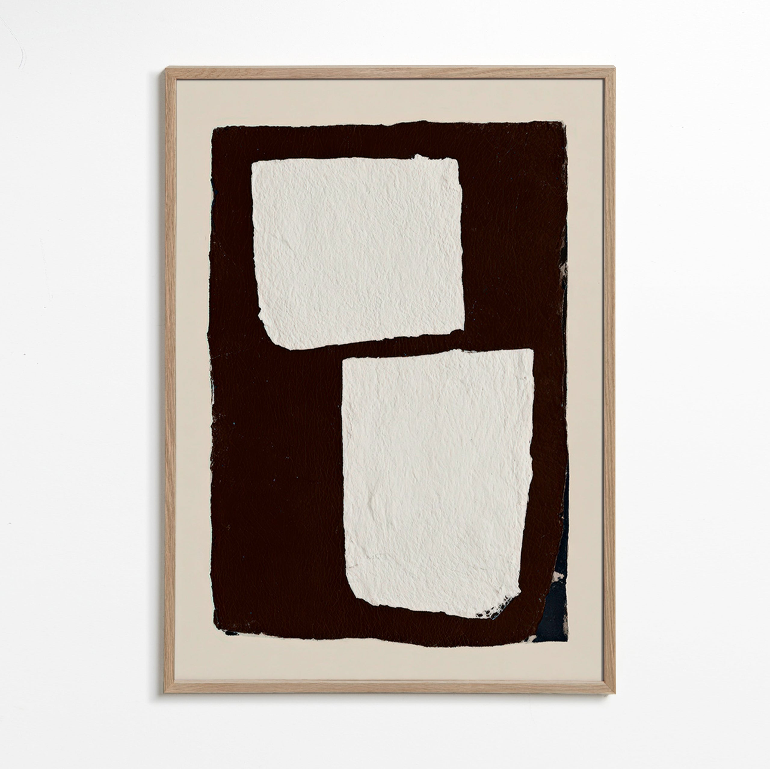 Arte abstrato mocha com blocos brancos